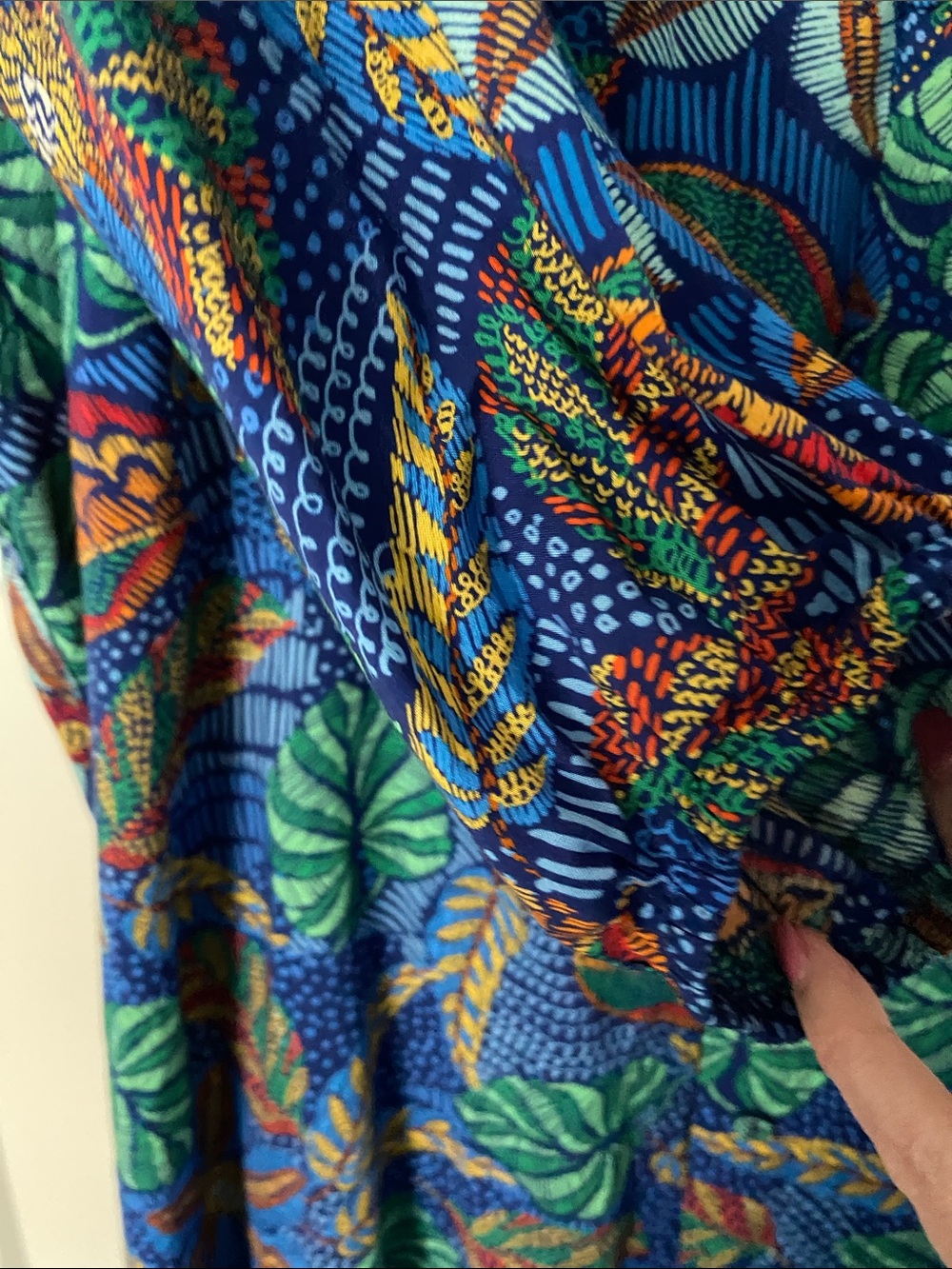 Johnny Was Blue Tropical Print Tunic Dress - Picture 3 of 5